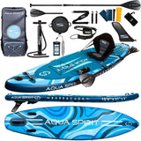 Aqua Spirit Barracuda Sup Tabla de Paddle Hinchable 2025, 320x81x15cm, Kit de Conversión Completo a Kayak con Remo Adjustable, Mochila, Bomba y Más Accesorios, Garantía de 3 Años
