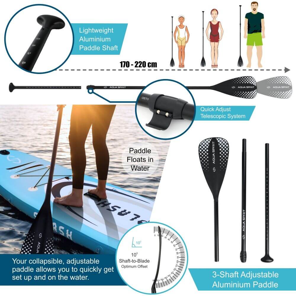 AQUA SPIRIT Splash iSUP 9’ long Inflatable Stand up Paddle Board for Beginners/Intermediate with Backpack, Leash, Paddle, Changing Mat & Waterproof Phone Case - Aqua Spirit iSUPs