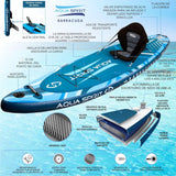 Aqua Spirit Barracuda Sup Tabla de Paddle Hinchable 2024, 320x81x15cm, Kit de Conversión Completo a Kayak con Remo Adjustable, Mochila, Bomba y Más Accesorios, Garantía de 3 Años