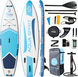 AQUA SPIRIT 320x81x15cm Sup Tabla Hinchable de Paddle Surf Sup para Principiantes Kit Nivel con Pala Ajustable de Aluminio, Accesorios Completos, Peso Máximo de Carga: 120KG Garantía De 2 Años