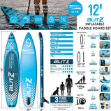 AQUA SPIRIT Blitz 10’8 & 12'6 PREMIUM iSUP Inflatable Stand up Paddle Board & Kayak with Top Accessories, All-Inclusive Package, 3-Years Of Complete Brand Warranty - Aqua Spirit iSUPs