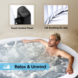 Aqua Spirit Self-Inflating Inflatable Quick Heating Indoor & Outdoor Round Hot Tub Spa Bubble Jacuzzi with Cover & Ground Sheet , Up to 6 Persons , Black White - Aqua Spirit iSUPs